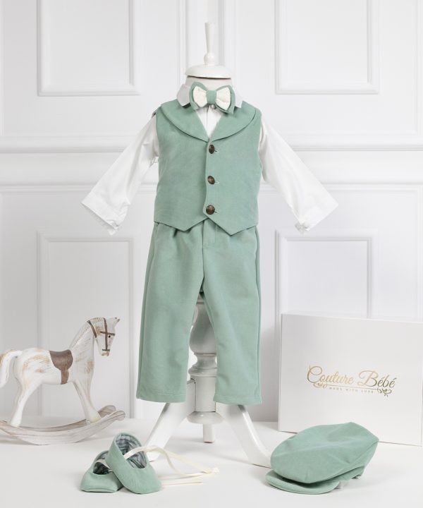 Costum Botez Catifea Verde Mint