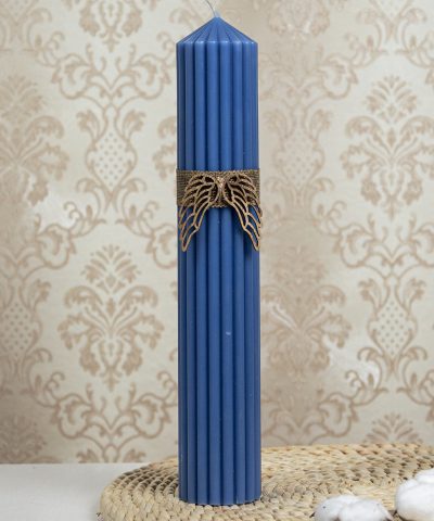 Lumanare Botez Canelata Albastra