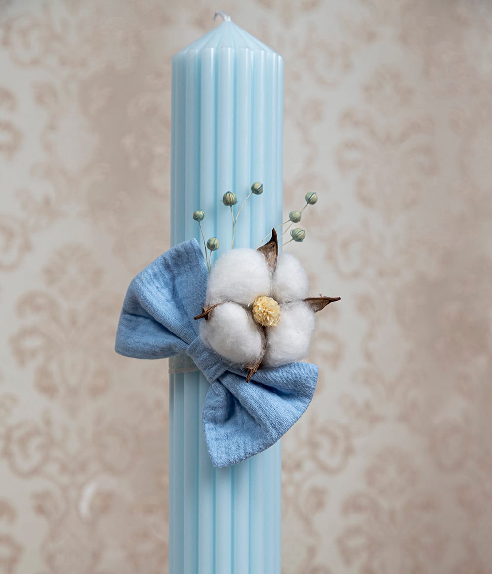 Lumanare Botez Canelata Bleu 4 Lumanare botez canelata bleu - imagine 4