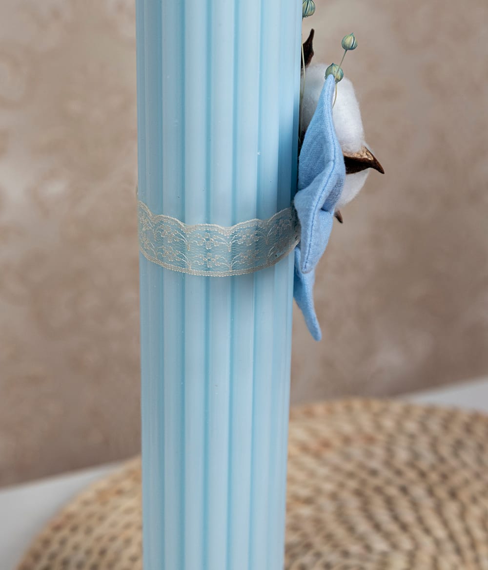Lumanare Botez Canelata Bleu 5 Lumanare botez canelata bleu - imagine 5