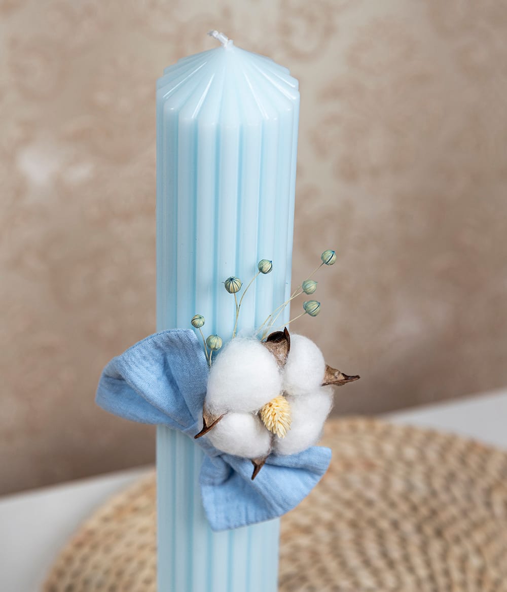 Lumanare Botez Canelata Bleu 6 Lumanare botez canelata bleu - imagine 6