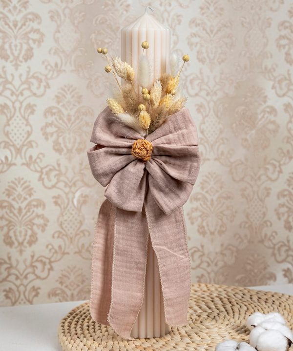 Lumanare Botez Canelata Crem