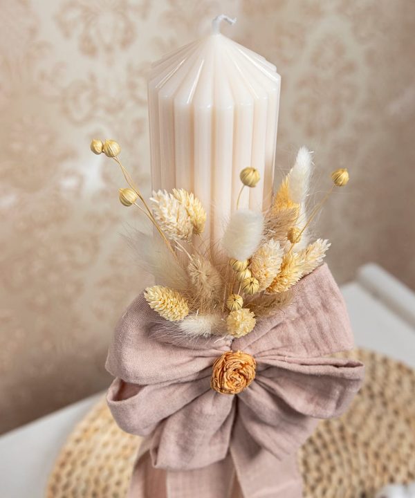 Lumanare Botez Canelata Crem