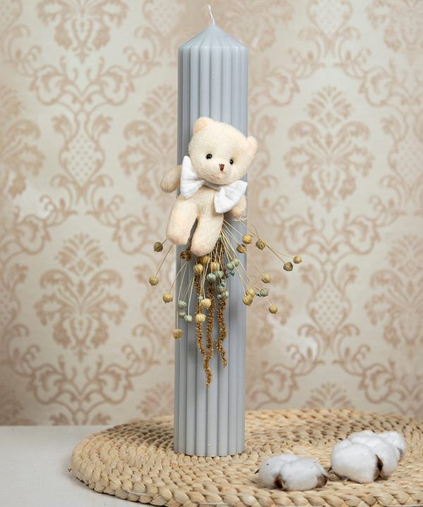Lumanare Botez Canelata Gri