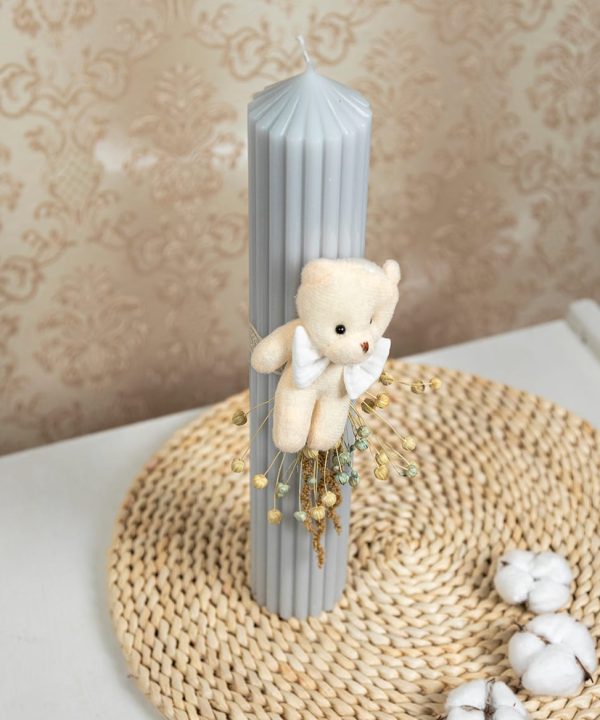 Lumanare Botez Canelata Gri