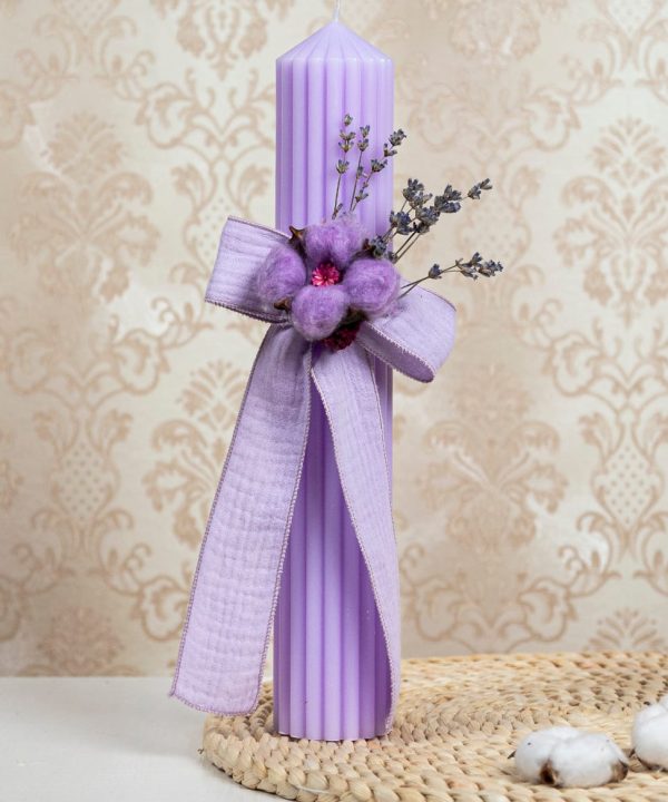 Lumanare Botez Canelata Mov