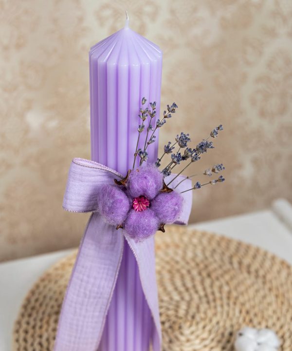 Lumanare Botez Canelata Mov