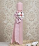 Lumanare Botez Canelata Roz