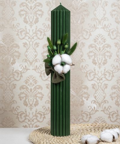 Lumanare botez canelata Verde Inchis (1)