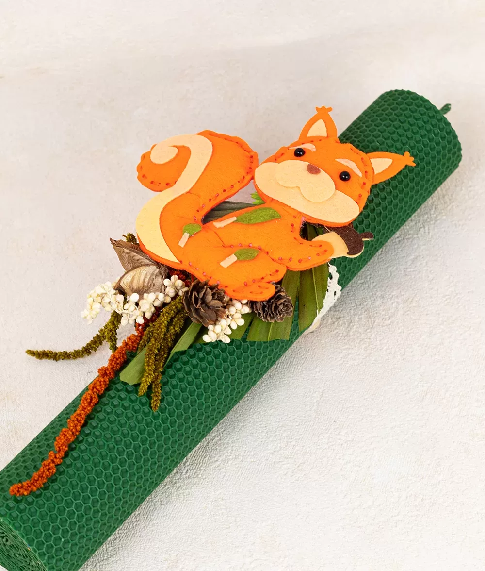 Lumanare botez fagure veverita