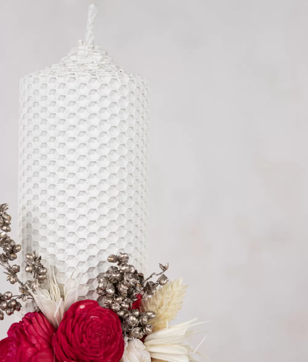 Lumanare botez fagure bej