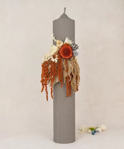 Lumanare botez fagure gri