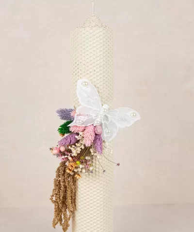 Lumanare botez fagure ivory