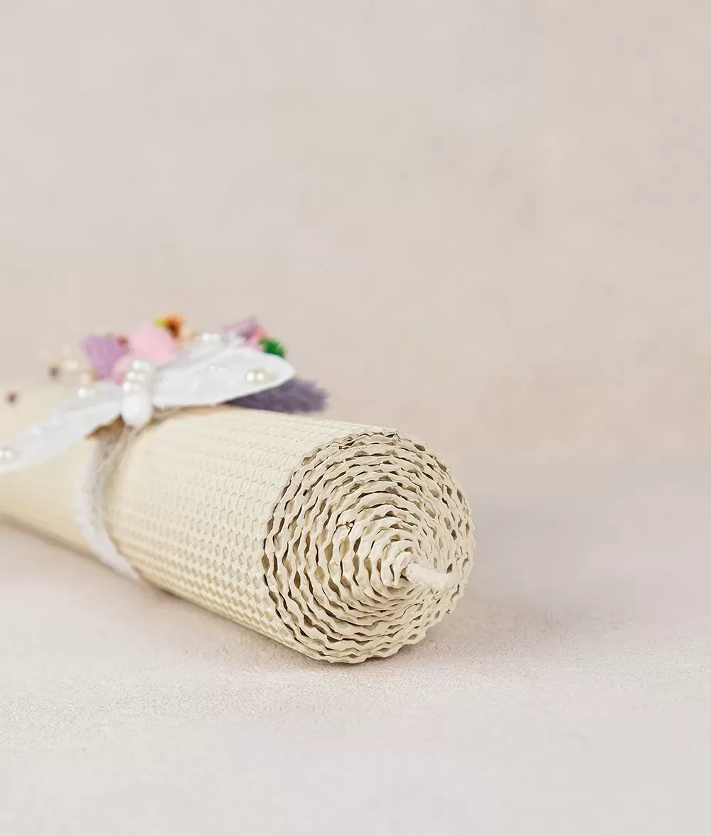 Lumanare botez fagure ivory