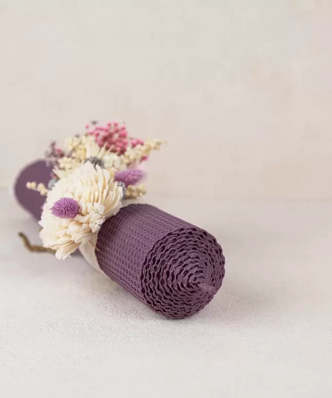 Lumanare botez fagure mov