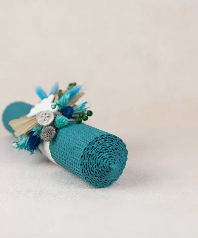 Lumanare botez fagure turcoaz