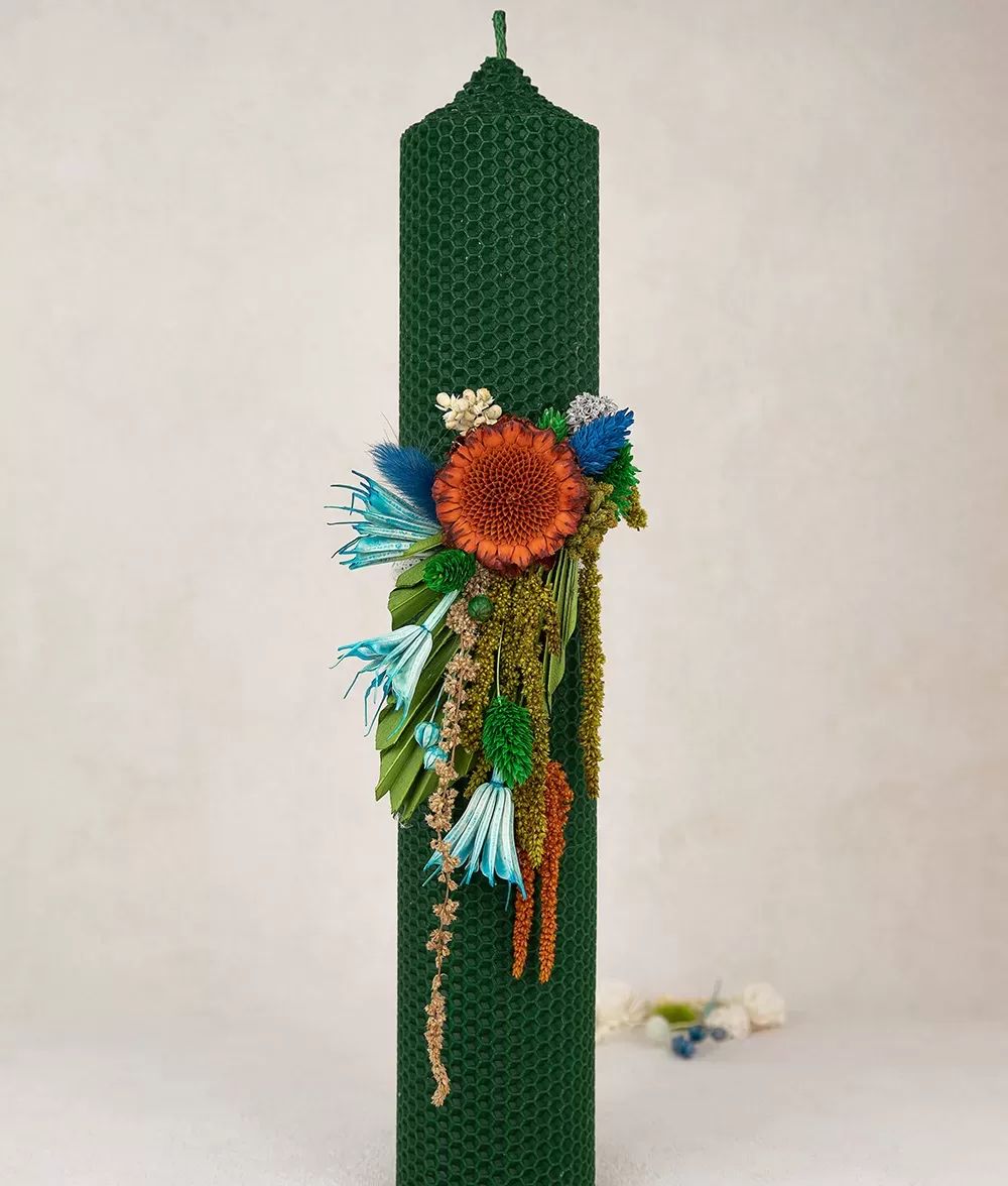 Lumanare botez verde