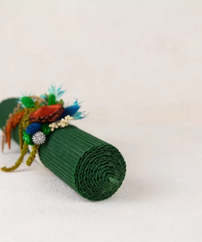 Lumanare botez fagure verde