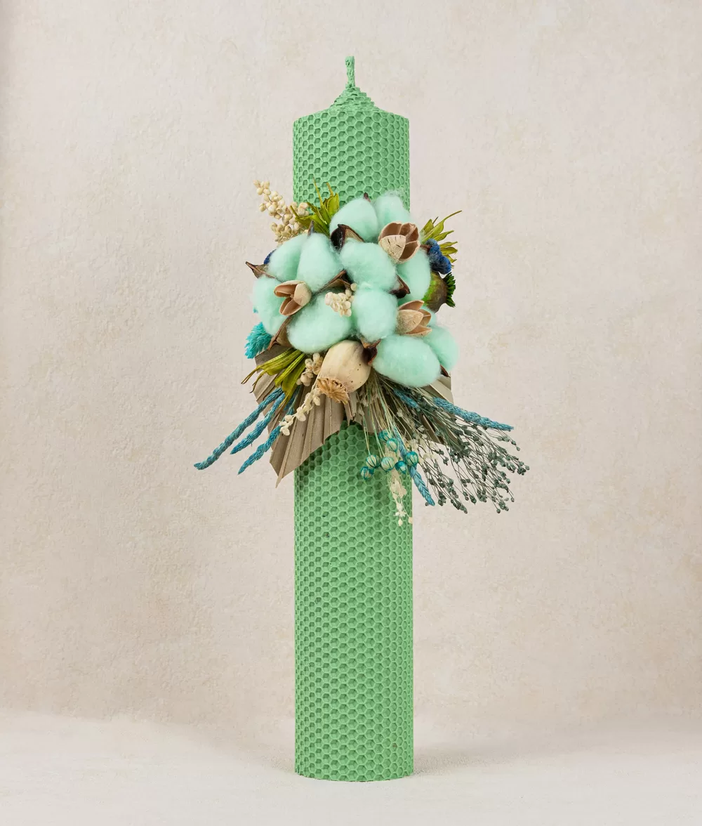 Lumanare botez verde