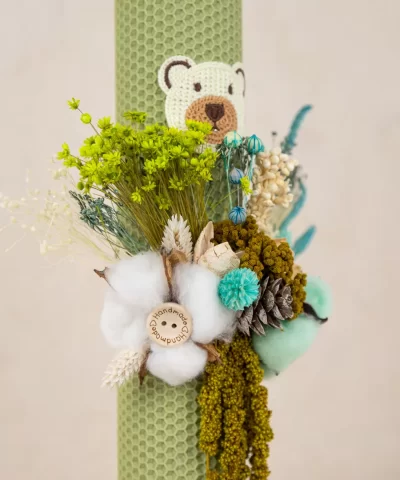 Lumanare botez verde olive