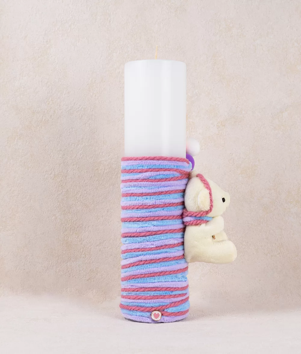 Lumanare botez ursulet cu baloane