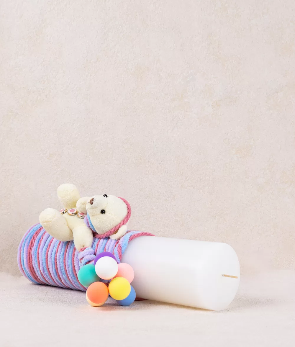 Lumanare botez ursulet cu baloane