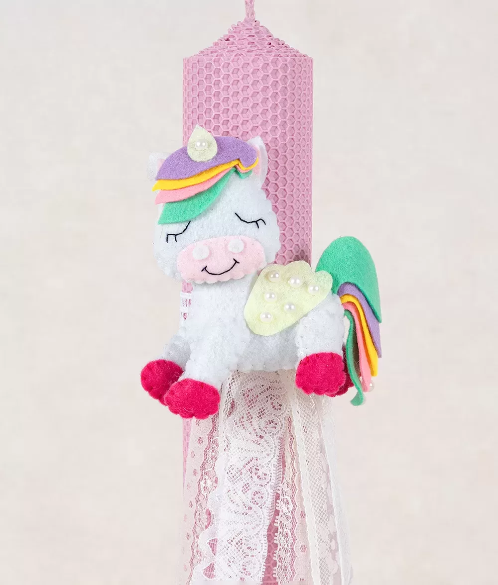 Lumanare ceara naturala unicorn