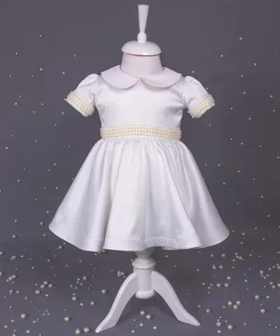 Rochita botez alba Lorelai Maneca Scurta