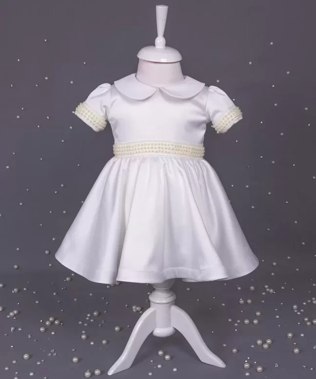 Rochita botez alba Lorelai Maneca Scurta