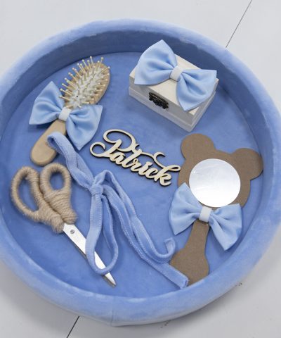 Set Tăviță pentru Tăierea Moțului la Botez Bleu