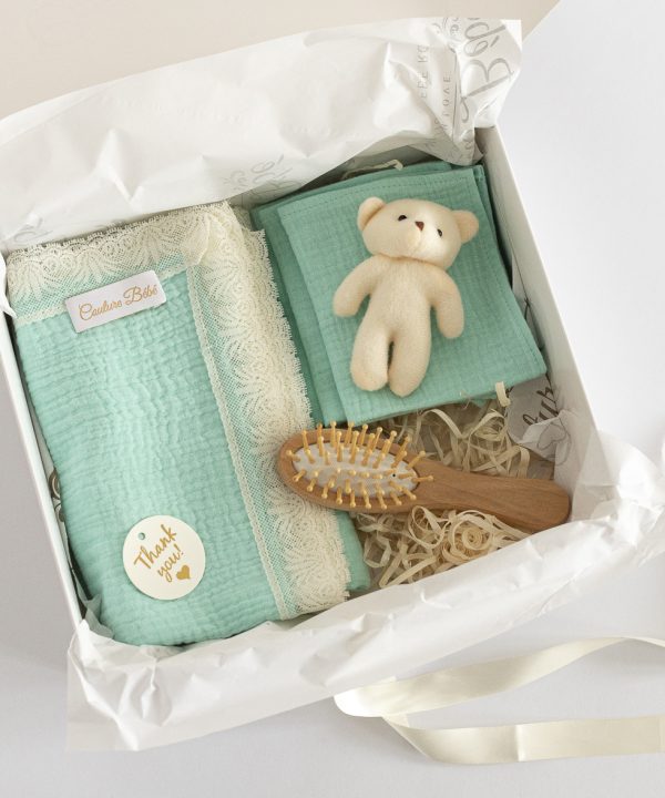 Set cadou muselina 6 piese Verde