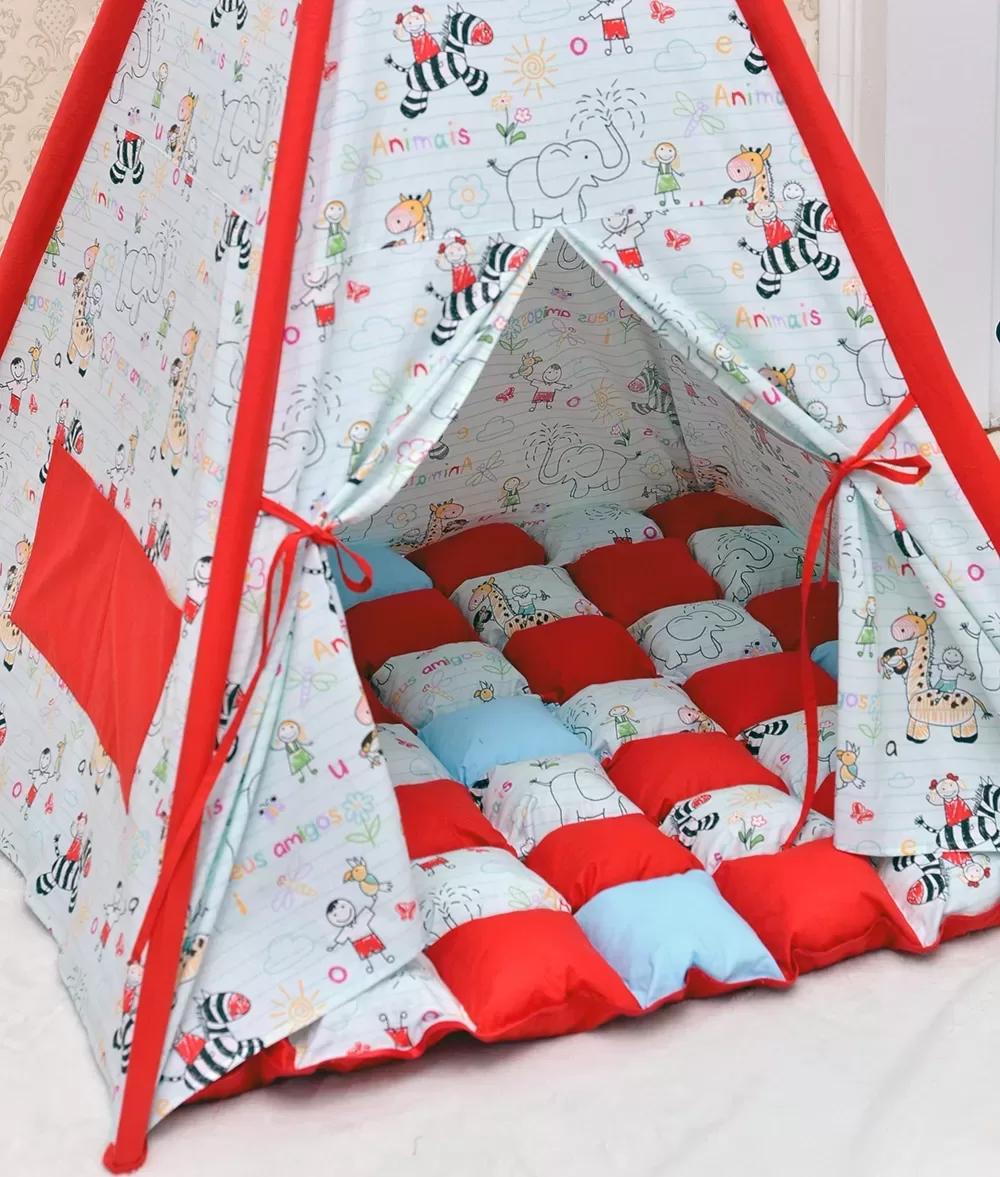 Cort copii teepee rosu