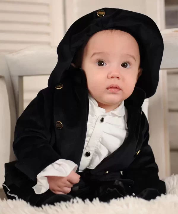 Costumas de botez negru Conte