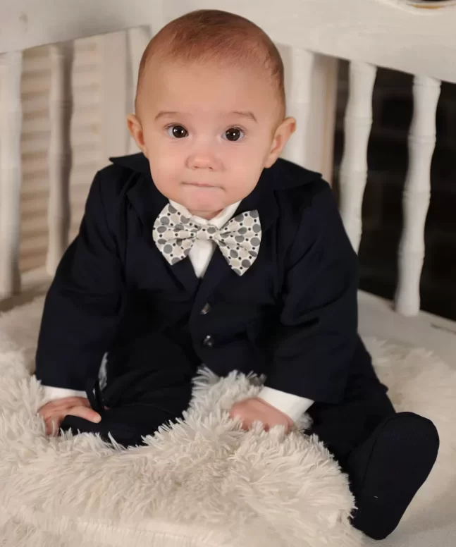 Costum botez papion crem Joshua