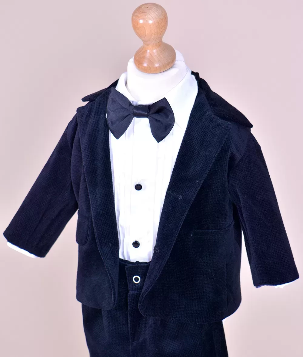 Costum botez negru simplu