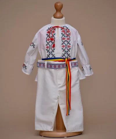 costum botez traditional rosu