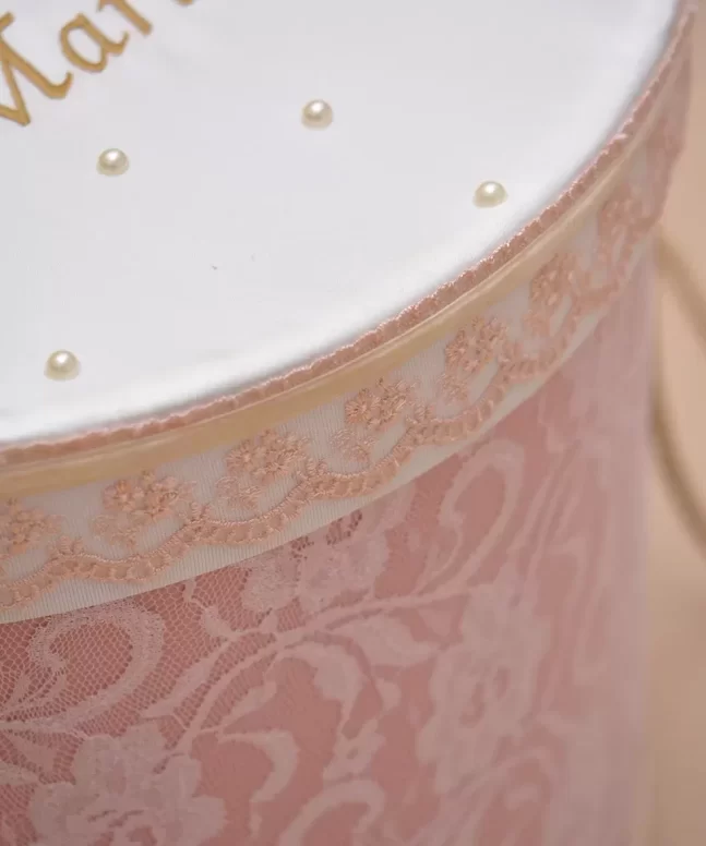 cutie trusou botez personalizata coroana dantela