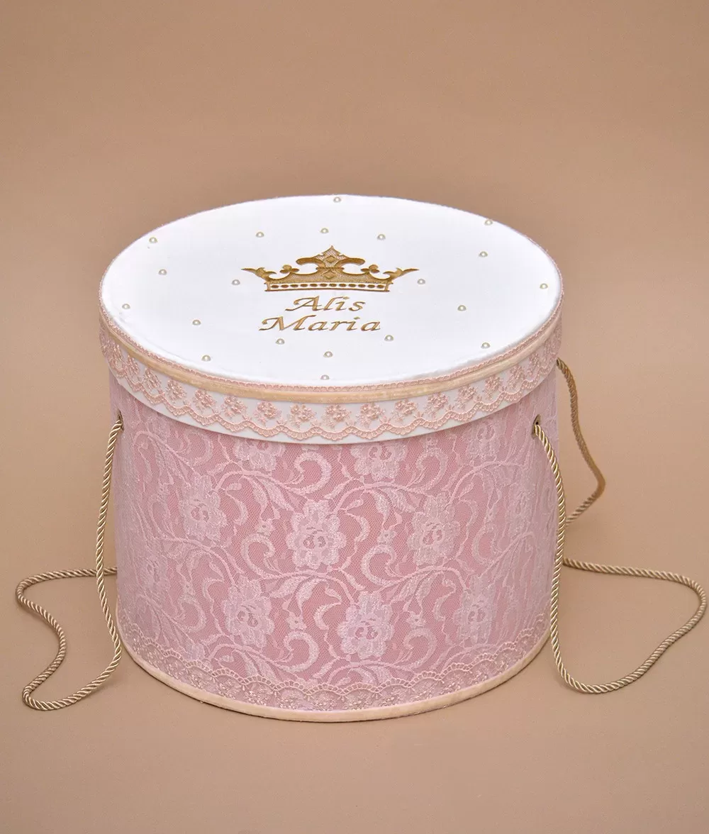 Cutie trusou botez personalizata coroana