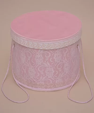 cutie trusou botez dantela roz