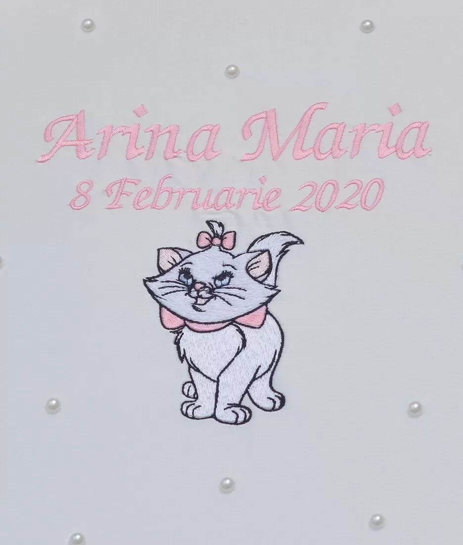 Cutie trusou de botez aristocats roz - imagine 5