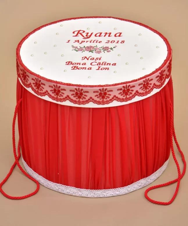 cutie trusou alb rosie