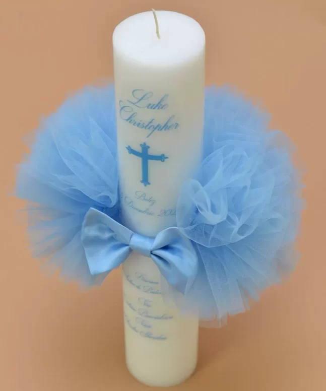 Lumanare de botez catolica personalizata