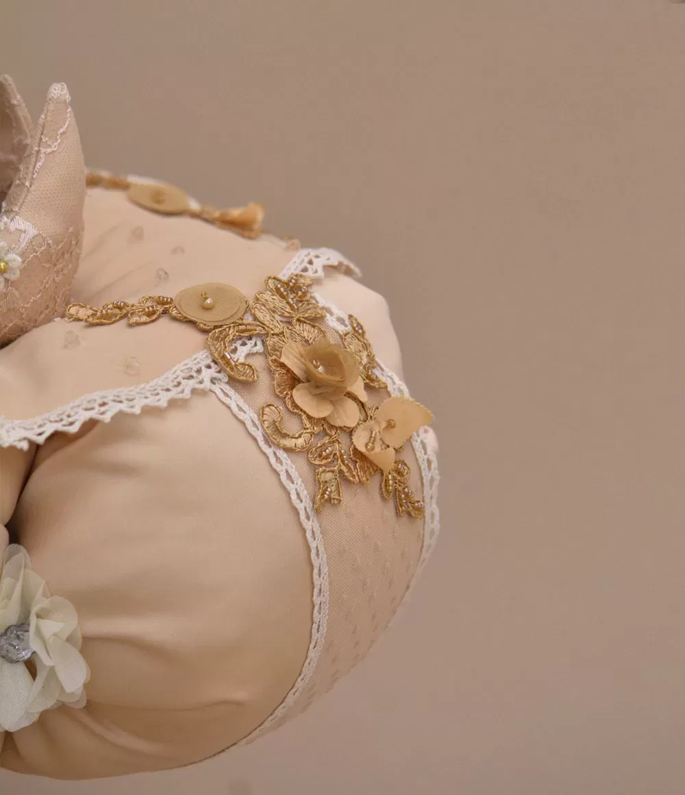 Lumanare de botez coroana dantela