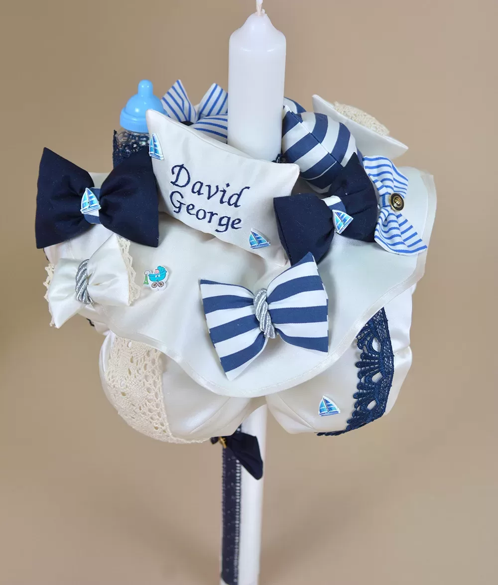 Lumanare de botez personalizata marinar