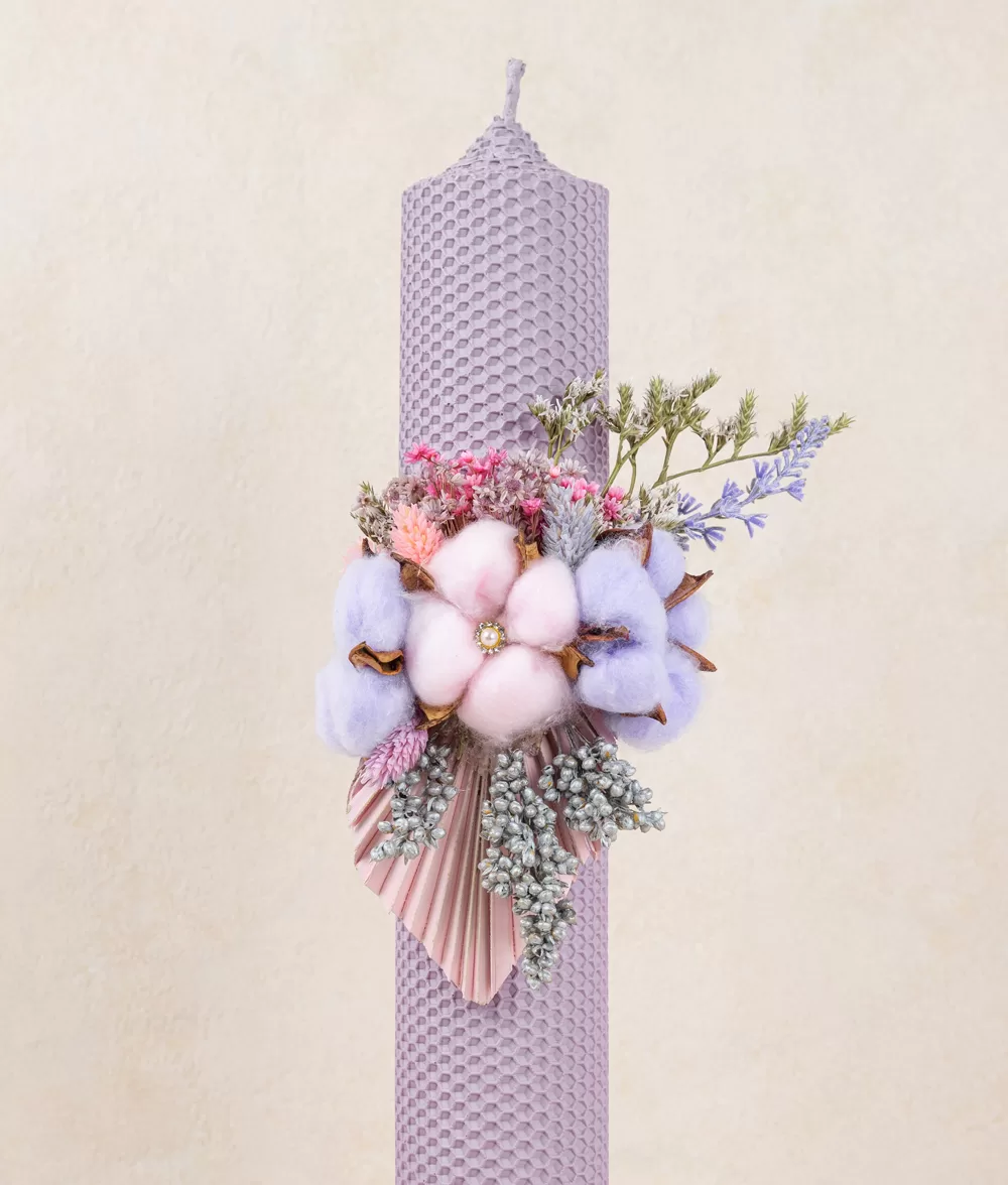 Lumanare botez fagure mov lila