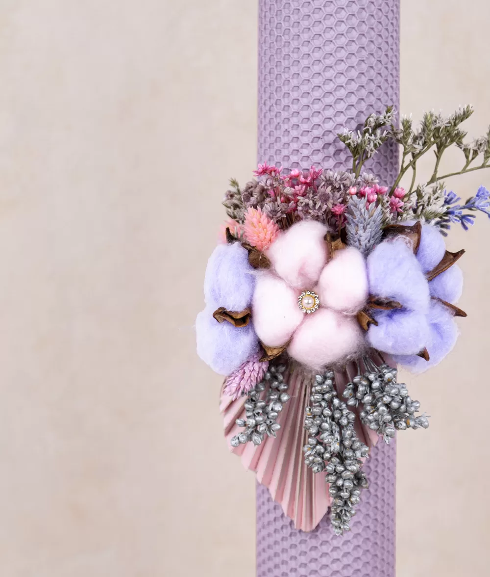 Lumanare botez fagure mov lila