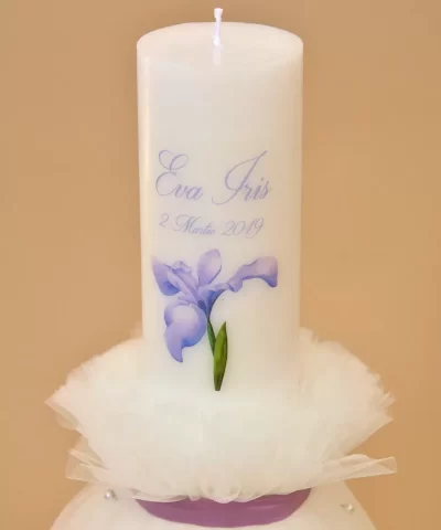 Lumanare botez floare Iris