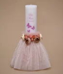 lumanare botez fluturasi flori