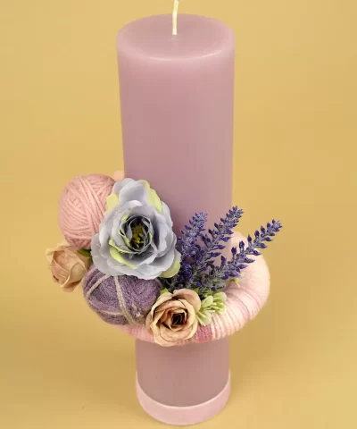 Lumanare Botez Lila Lavanda