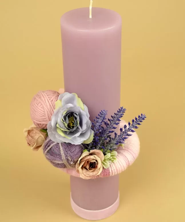 Lumanare Botez Lila Lavanda